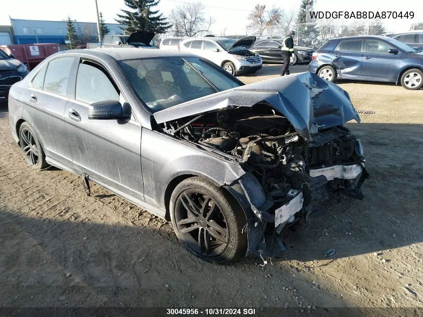 2013 Mercedes-Benz C-Class VIN: WDDGF8AB8DA870449 Lot: 30045956