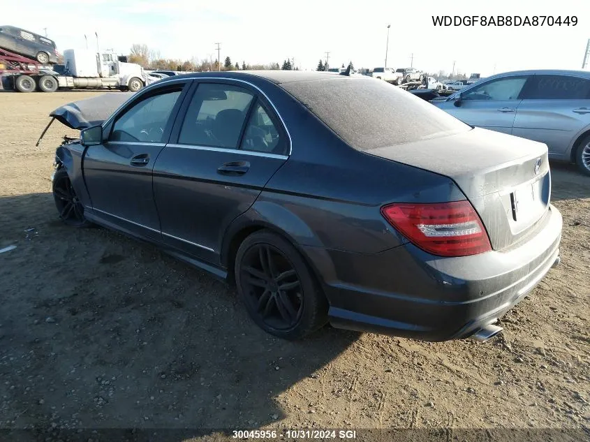 2013 Mercedes-Benz C-Class VIN: WDDGF8AB8DA870449 Lot: 30045956