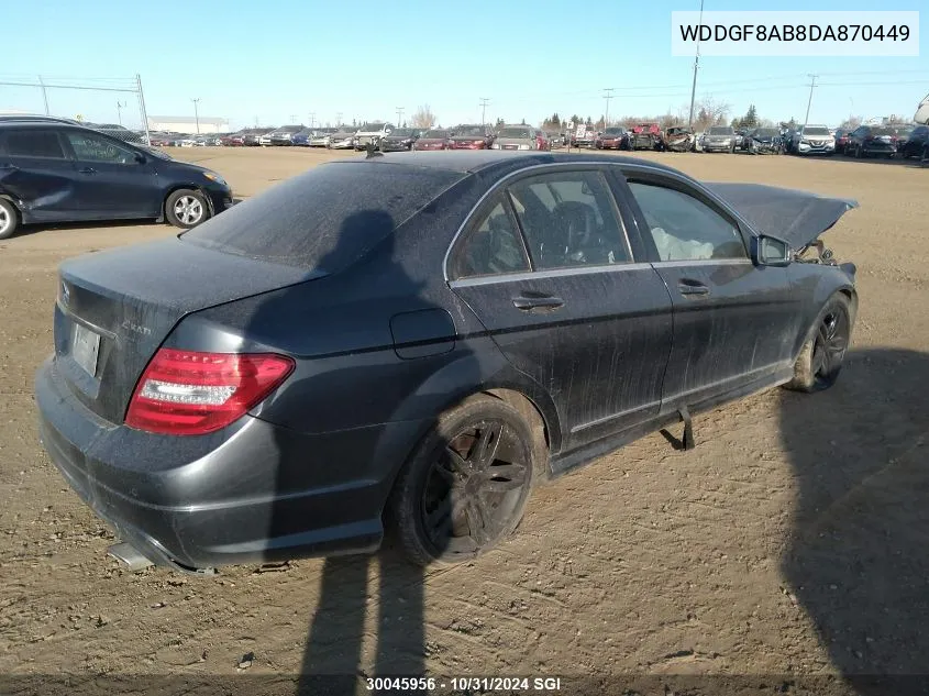 2013 Mercedes-Benz C-Class VIN: WDDGF8AB8DA870449 Lot: 30045956