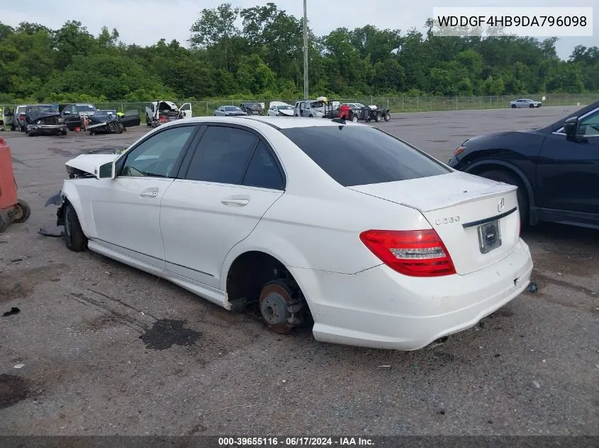 2013 Mercedes-Benz C 250 Luxury/Sport VIN: WDDGF4HB9DA796098 Lot: 39655116