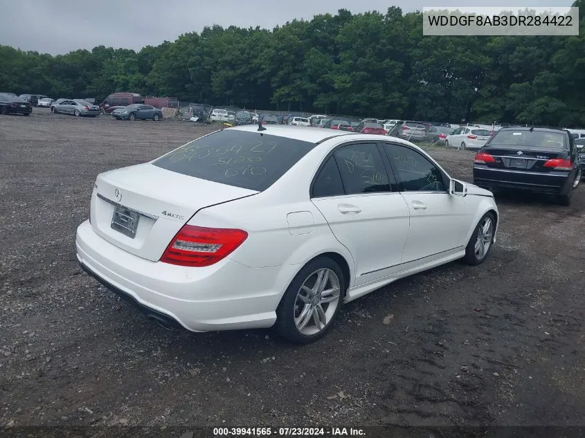 2013 Mercedes-Benz C 300 Luxury 4Matic/Sport 4Matic VIN: WDDGF8AB3DR284422 Lot: 39941565