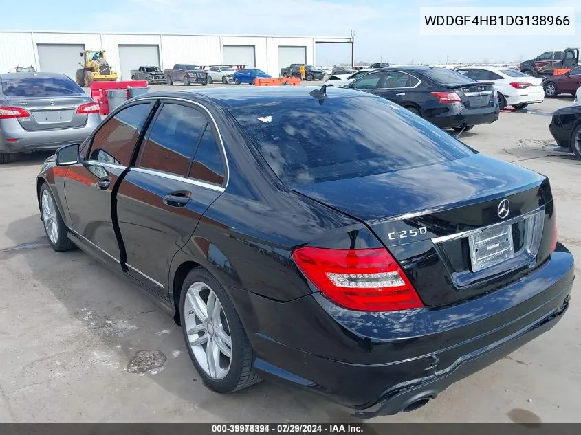 2013 Mercedes-Benz C 250 Luxury/Sport VIN: WDDGF4HB1DG138966 Lot: 39978394