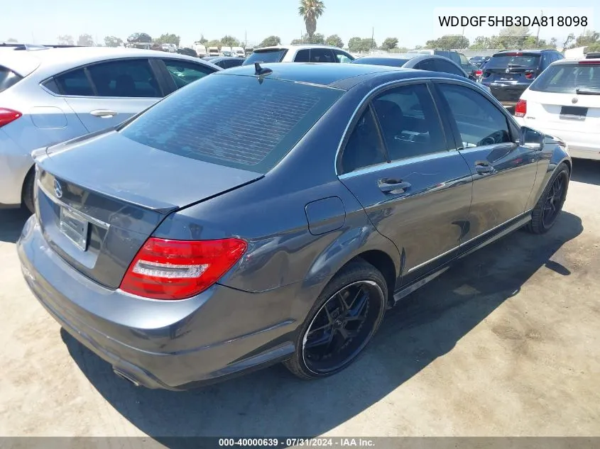 2013 Mercedes-Benz C 350 Sport VIN: WDDGF5HB3DA818098 Lot: 40000639