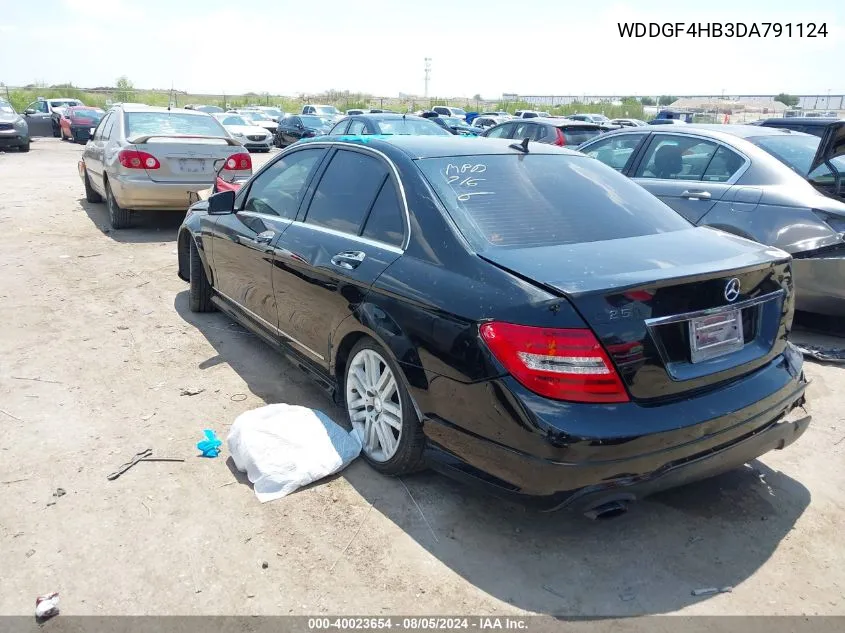 2013 Mercedes-Benz C 250 Luxury/Sport VIN: WDDGF4HB3DA791124 Lot: 40023654