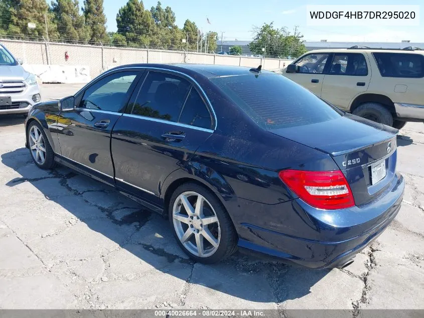 2013 Mercedes-Benz C 250 Luxury/Sport VIN: WDDGF4HB7DR295020 Lot: 40026664