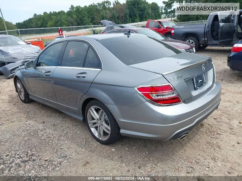 2013 Mercedes-Benz C 300 Luxury 4Matic/Sport 4Matic VIN: WDDGF8ABXDR260912 Lot: 40175582