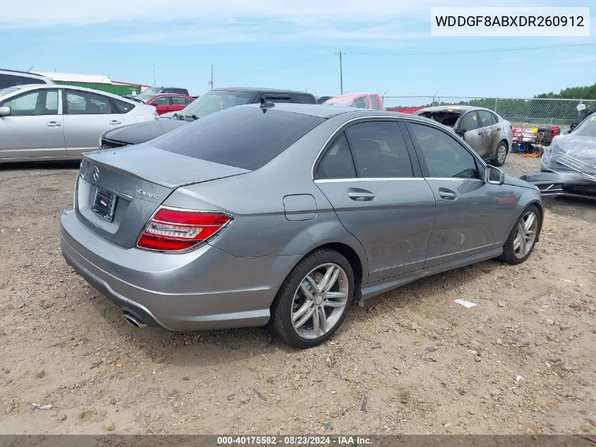 2013 Mercedes-Benz C 300 Luxury 4Matic/Sport 4Matic VIN: WDDGF8ABXDR260912 Lot: 40175582