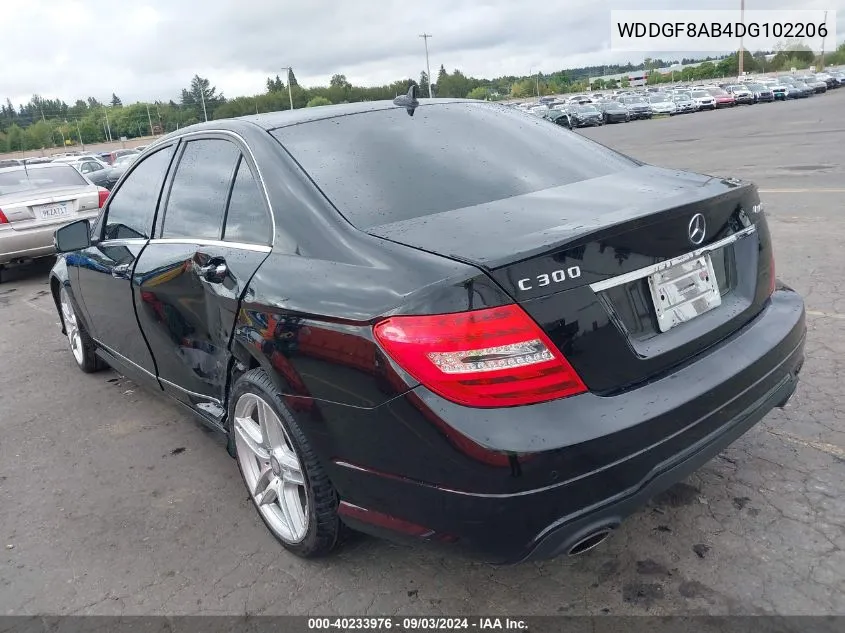 2013 Mercedes-Benz C 300 Luxury 4Matic/Sport 4Matic VIN: WDDGF8AB4DG102206 Lot: 40233976