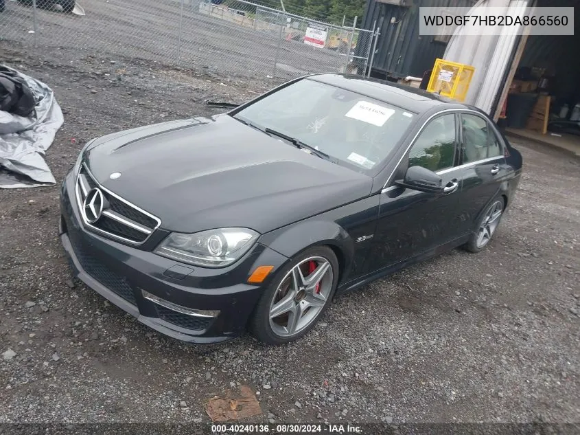 2013 Mercedes-Benz C 63 Amg VIN: WDDGF7HB2DA866560 Lot: 40240136