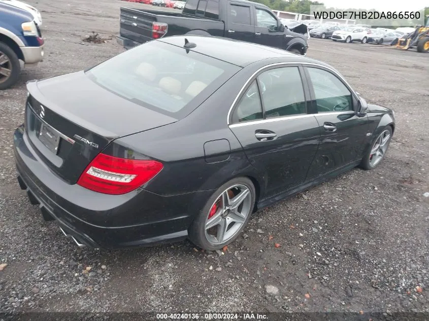 2013 Mercedes-Benz C 63 Amg VIN: WDDGF7HB2DA866560 Lot: 40240136