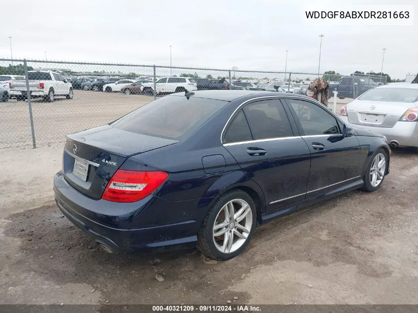 2013 Mercedes-Benz C 300 Luxury 4Matic/Sport 4Matic VIN: WDDGF8ABXDR281663 Lot: 40321209