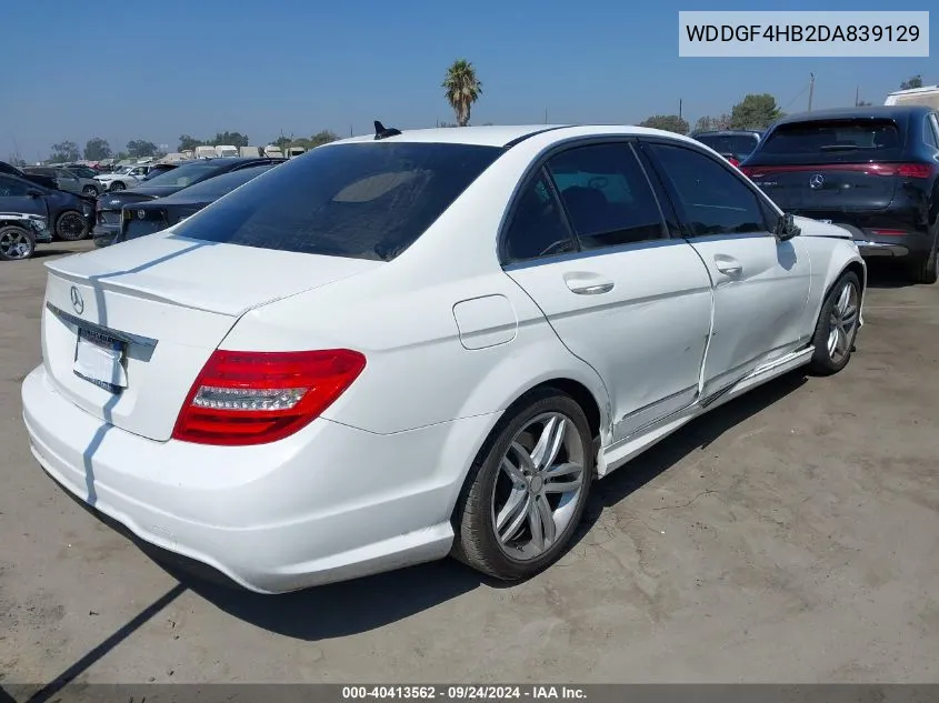 2013 Mercedes-Benz C 250 250 VIN: WDDGF4HB2DA839129 Lot: 40413562