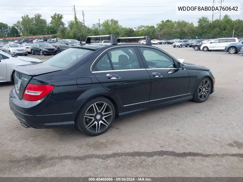 2013 Mercedes-Benz C 300 Luxury 4Matic/Sport 4Matic VIN: WDDGF8AB0DA760642 Lot: 40468065