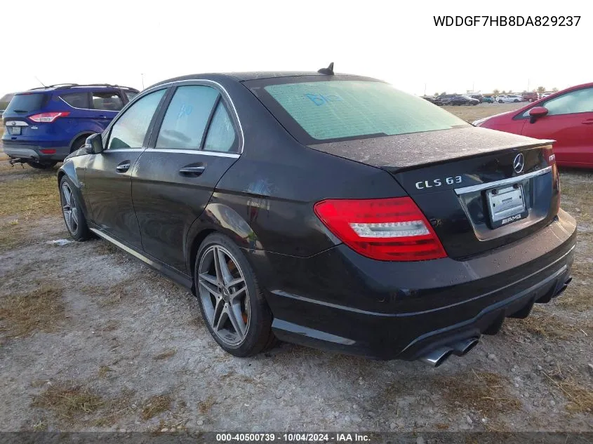 2013 Mercedes-Benz C 63 Amg VIN: WDDGF7HB8DA829237 Lot: 40500739