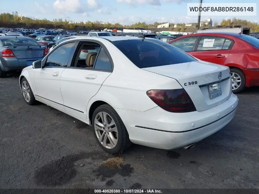 2013 Mercedes-Benz C 300 4Matic VIN: WDDGF8AB8DR286148 Lot: 40520380