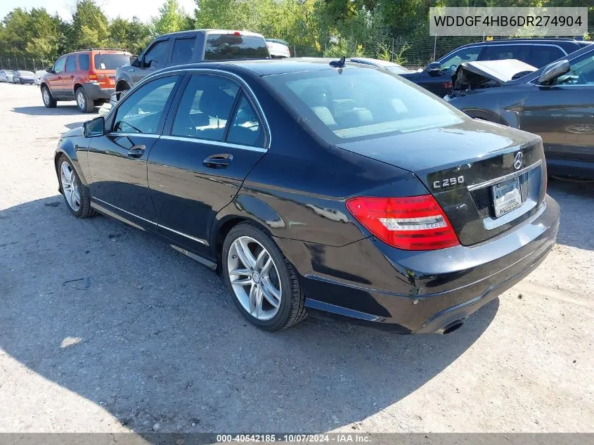 2013 Mercedes-Benz C 250 Luxury/Sport VIN: WDDGF4HB6DR274904 Lot: 40542185