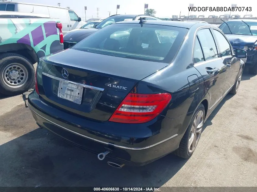 2013 Mercedes-Benz C 300 Luxury 4Matic/Sport 4Matic VIN: WDDGF8AB8DA870743 Lot: 40606630