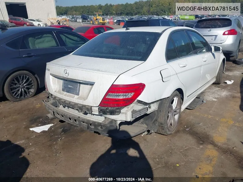 2013 Mercedes-Benz C 250 Luxury/Sport VIN: WDDGF4HBXDA781545 Lot: 40677269