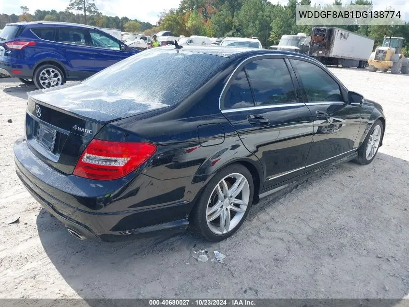 2013 Mercedes-Benz C 300 Luxury 4Matic/Sport 4Matic VIN: WDDGF8AB1DG138774 Lot: 40680027