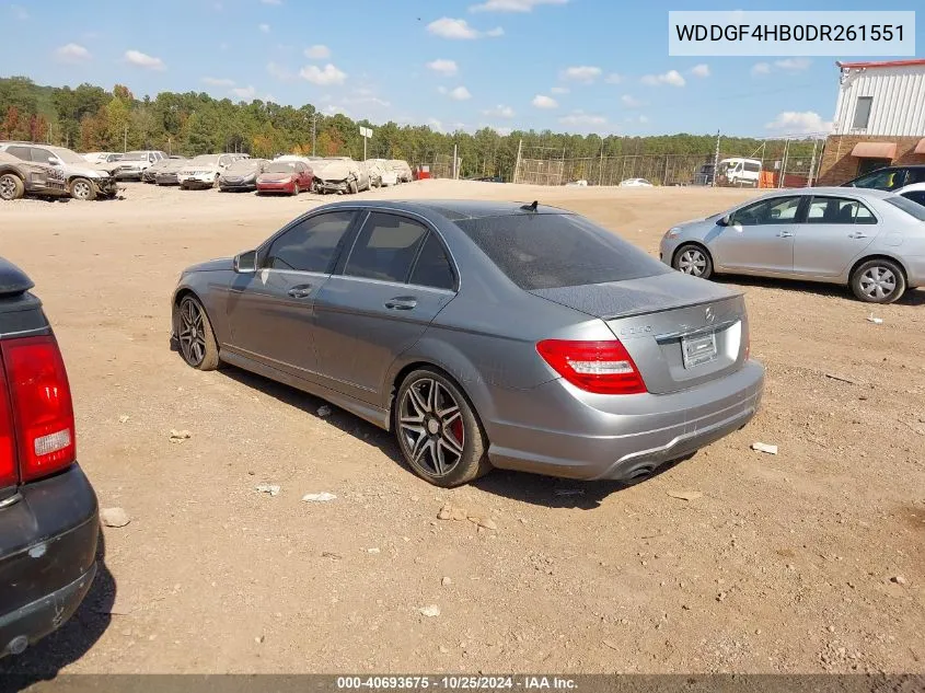 2013 Mercedes-Benz C 250 Luxury/Sport VIN: WDDGF4HB0DR261551 Lot: 40693675