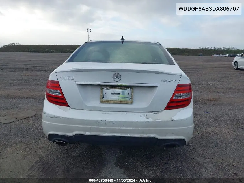 2013 Mercedes-Benz C 300 Luxury 4Matic/Sport 4Matic VIN: WDDGF8AB3DA806707 Lot: 40756440