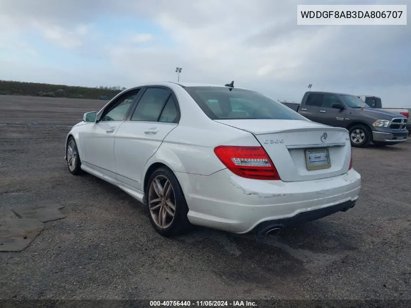 2013 Mercedes-Benz C 300 Luxury 4Matic/Sport 4Matic VIN: WDDGF8AB3DA806707 Lot: 40756440