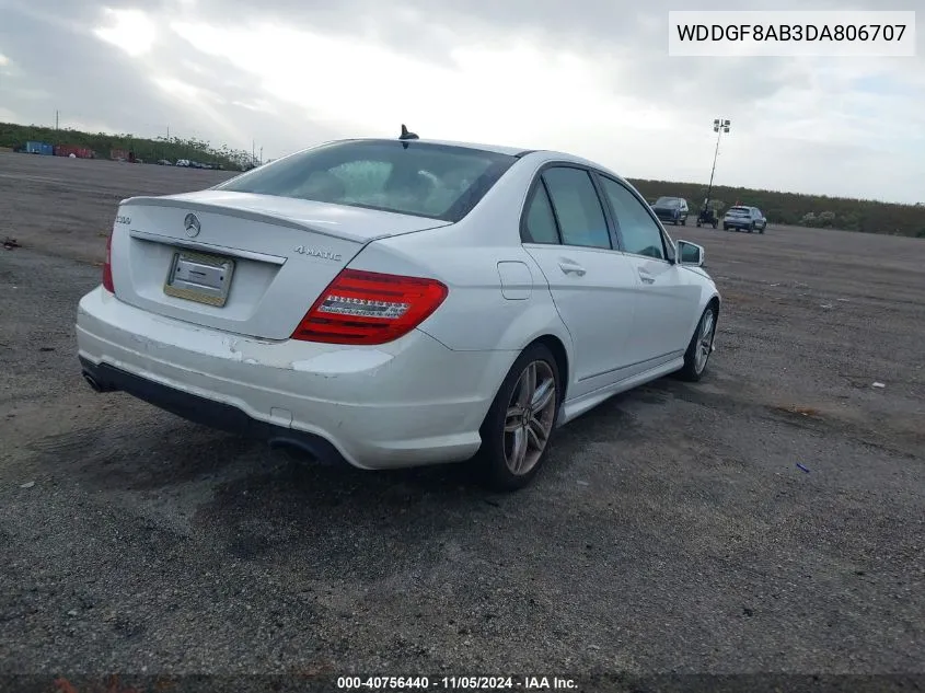 2013 Mercedes-Benz C 300 Luxury 4Matic/Sport 4Matic VIN: WDDGF8AB3DA806707 Lot: 40756440