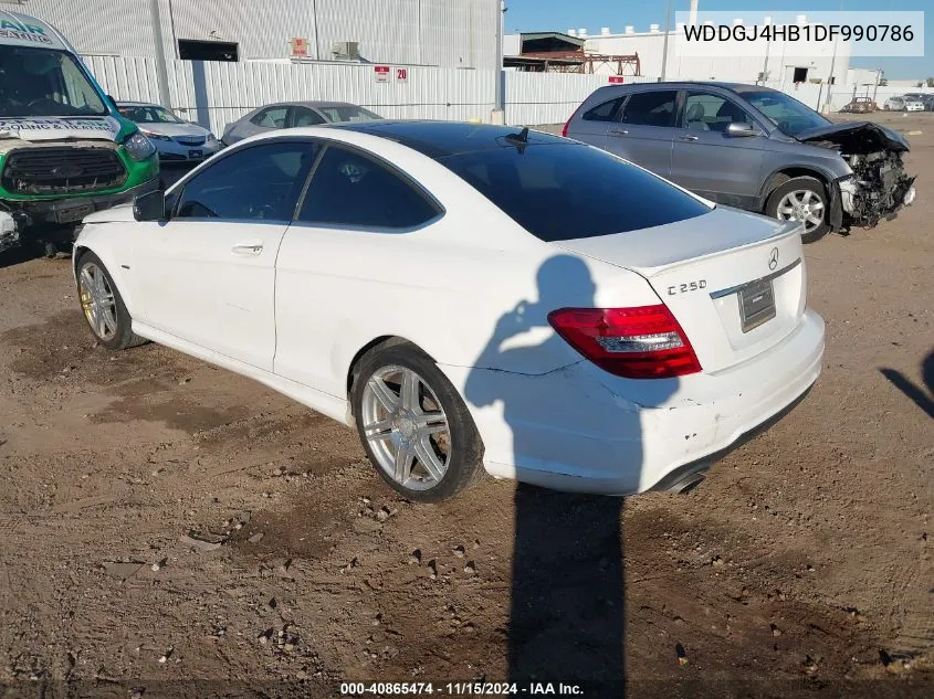 2013 Mercedes-Benz C 250 VIN: WDDGJ4HB1DF990786 Lot: 40865474