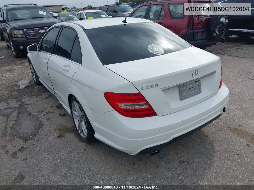 2013 Mercedes-Benz C 250 VIN: WDDGF4HB5DG102004 Lot: 40880840