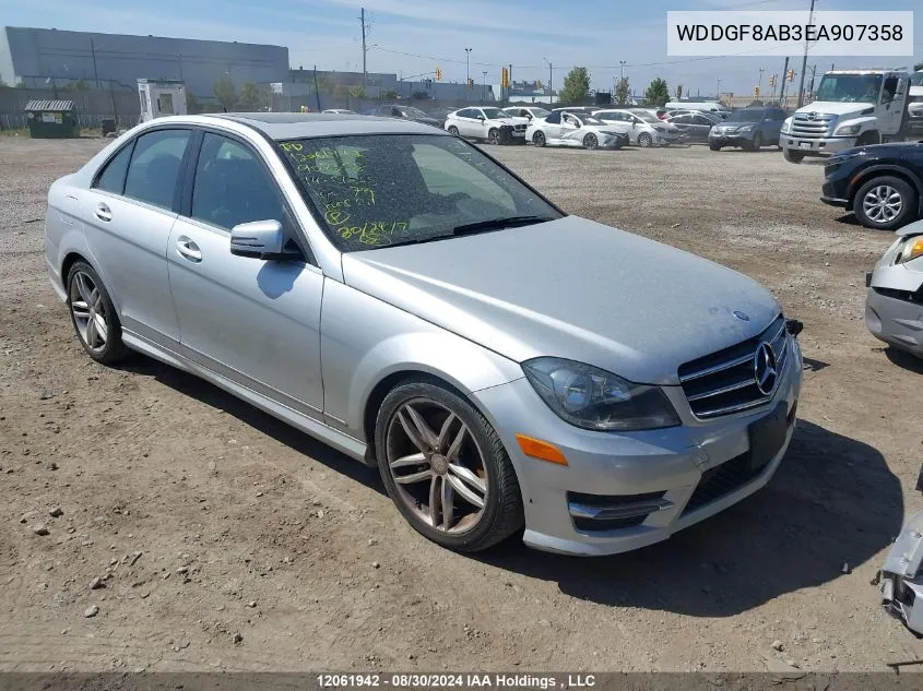 2014 Mercedes-Benz C-Class VIN: WDDGF8AB3EA907358 Lot: 12061942