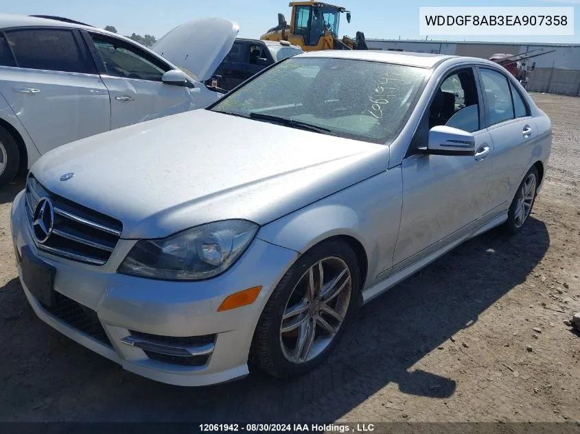 2014 Mercedes-Benz C-Class VIN: WDDGF8AB3EA907358 Lot: 12061942