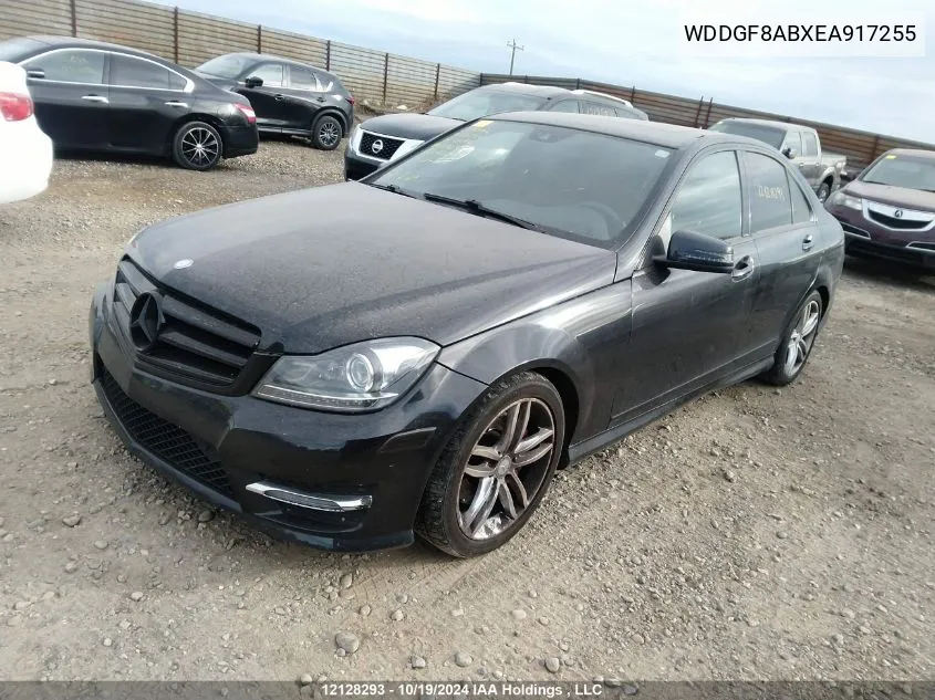 2014 Mercedes-Benz 300 VIN: WDDGF8ABXEA917255 Lot: 12128293