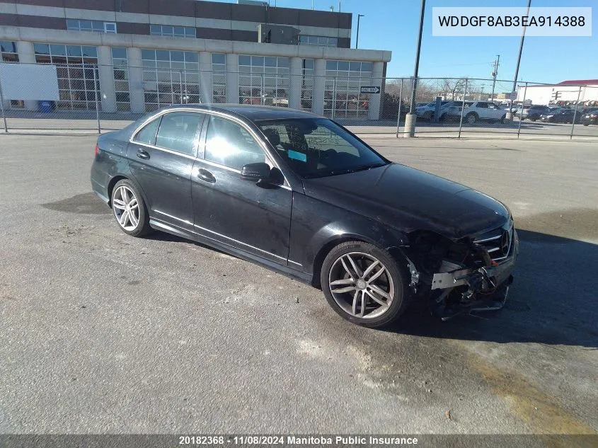 2014 Mercedes Benz C300W 4Matic VIN: WDDGF8AB3EA914388 Lot: 20182368