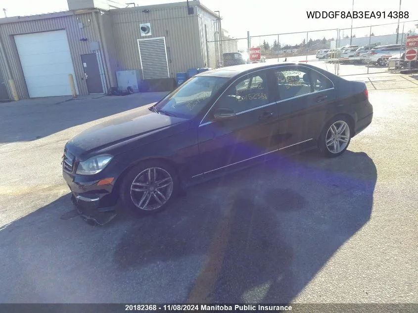 2014 Mercedes Benz C300W 4Matic VIN: WDDGF8AB3EA914388 Lot: 20182368