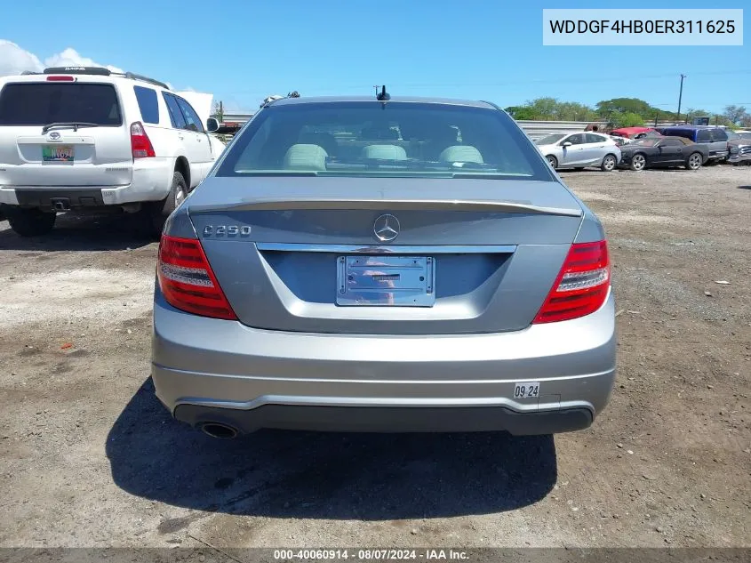 2014 Mercedes-Benz C 250 Luxury/Sport VIN: WDDGF4HB0ER311625 Lot: 40060914