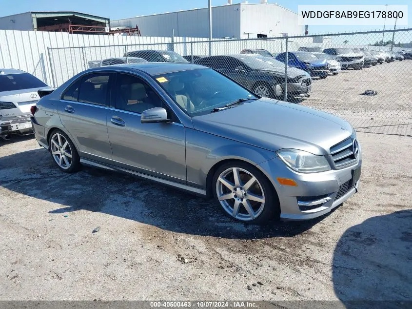 2014 Mercedes-Benz C 300 Luxury 4Matic/Sport 4Matic VIN: WDDGF8AB9EG178800 Lot: 40500463