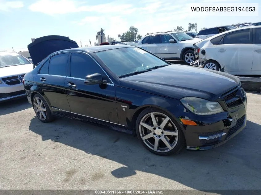 2014 Mercedes-Benz C 300 Luxury 4Matic/Sport 4Matic VIN: WDDGF8AB3EG194653 Lot: 40511766