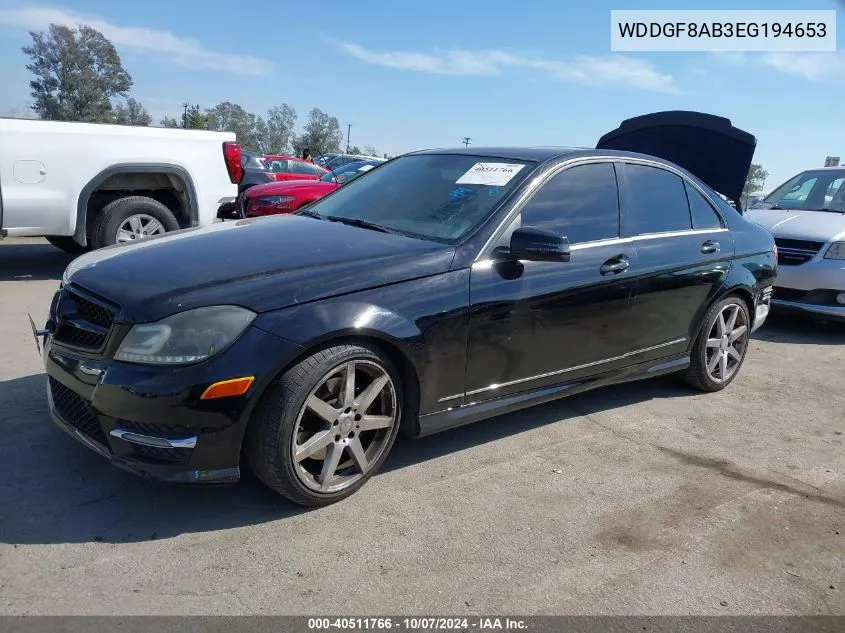 2014 Mercedes-Benz C 300 Luxury 4Matic/Sport 4Matic VIN: WDDGF8AB3EG194653 Lot: 40511766