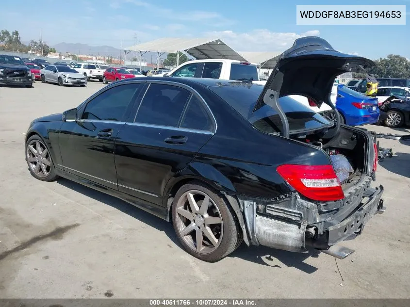 2014 Mercedes-Benz C 300 Luxury 4Matic/Sport 4Matic VIN: WDDGF8AB3EG194653 Lot: 40511766