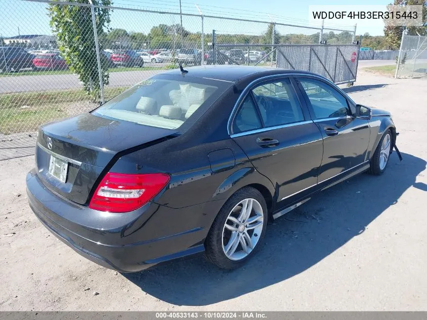 2014 Mercedes-Benz C 250 Luxury/Sport VIN: WDDGF4HB3ER315443 Lot: 40533143