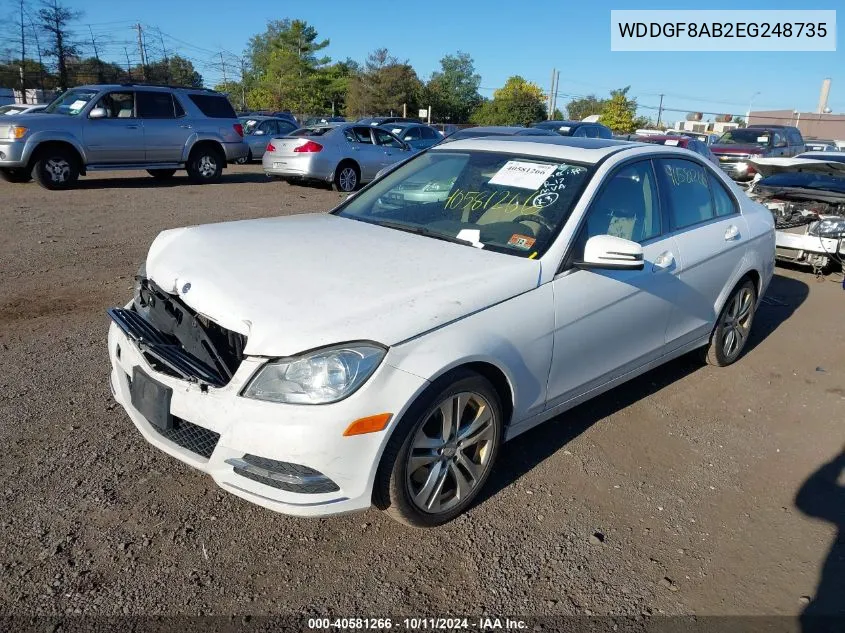 2014 Mercedes-Benz C 300 Luxury 4Matic/Sport 4Matic VIN: WDDGF8AB2EG248735 Lot: 40581266