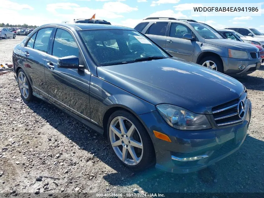 2014 Mercedes-Benz C 300 Luxury 4Matic/Sport 4Matic VIN: WDDGF8AB4EA941986 Lot: 40585506