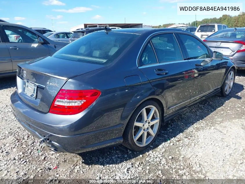 2014 Mercedes-Benz C 300 Luxury 4Matic/Sport 4Matic VIN: WDDGF8AB4EA941986 Lot: 40585506