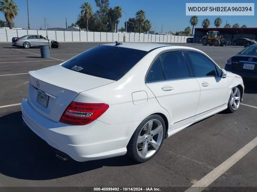 2014 Mercedes-Benz C 350 Sport VIN: WDDGF5HB2EA960394 Lot: 40599492