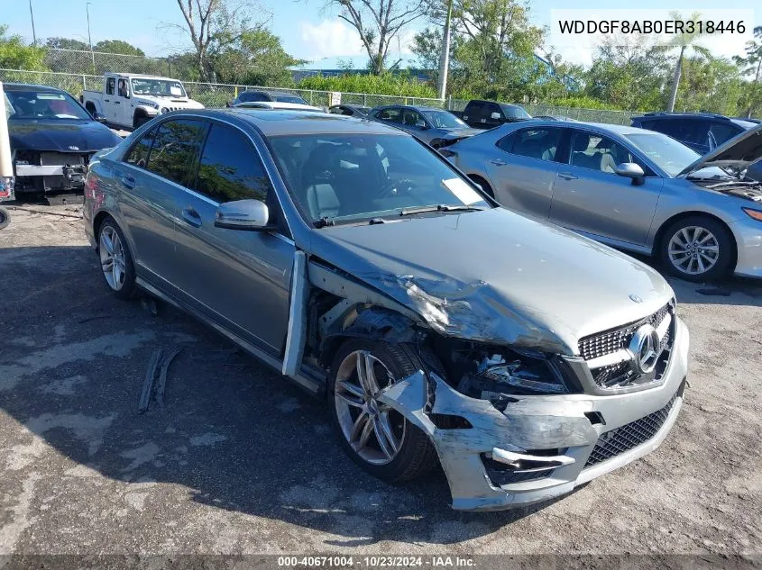 2014 Mercedes-Benz C 300 Luxury 4Matic/Sport 4Matic VIN: WDDGF8AB0ER318446 Lot: 40671004