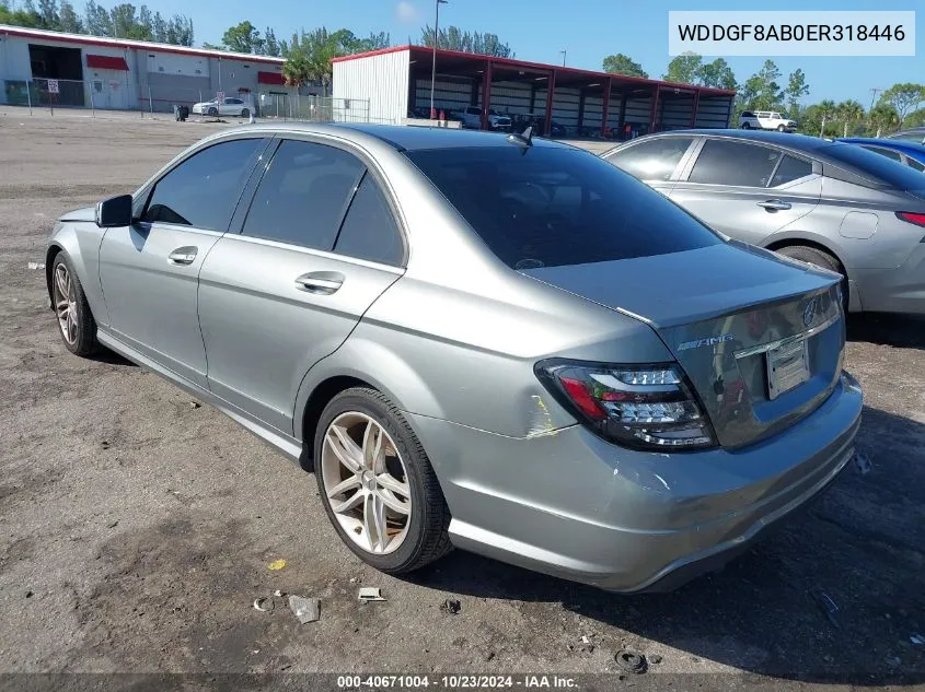 2014 Mercedes-Benz C 300 Luxury 4Matic/Sport 4Matic VIN: WDDGF8AB0ER318446 Lot: 40671004