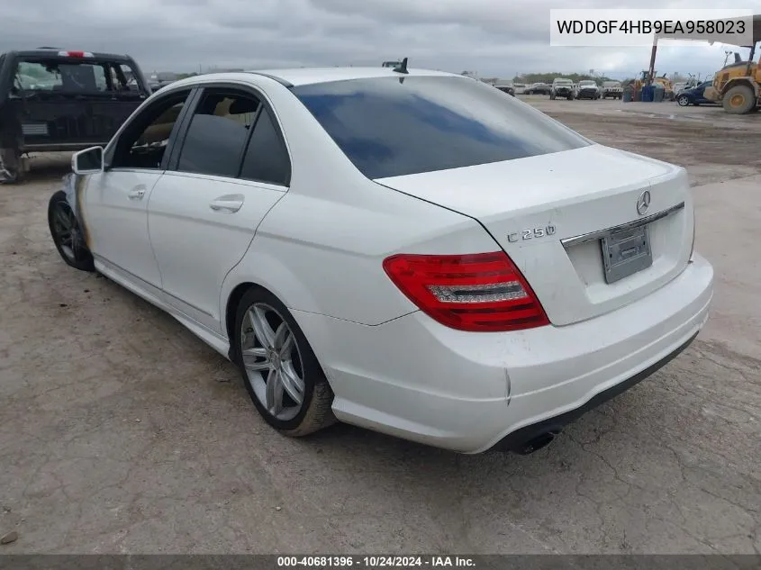 2014 Mercedes-Benz C 250 Luxury/Sport VIN: WDDGF4HB9EA958023 Lot: 40681396