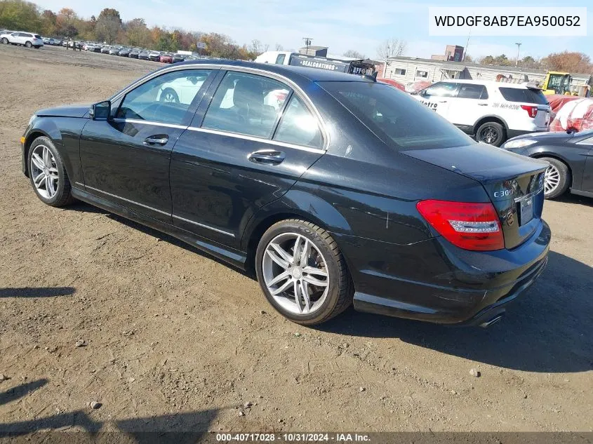 2014 Mercedes-Benz C 300 C 300 Luxury/Sport 4Matic VIN: WDDGF8AB7EA950052 Lot: 40717028