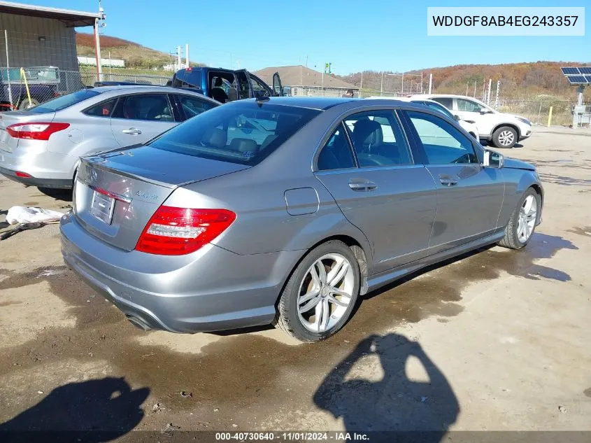 2014 Mercedes-Benz C 300 C 300 Luxury/Sport 4Matic VIN: WDDGF8AB4EG243357 Lot: 40730640