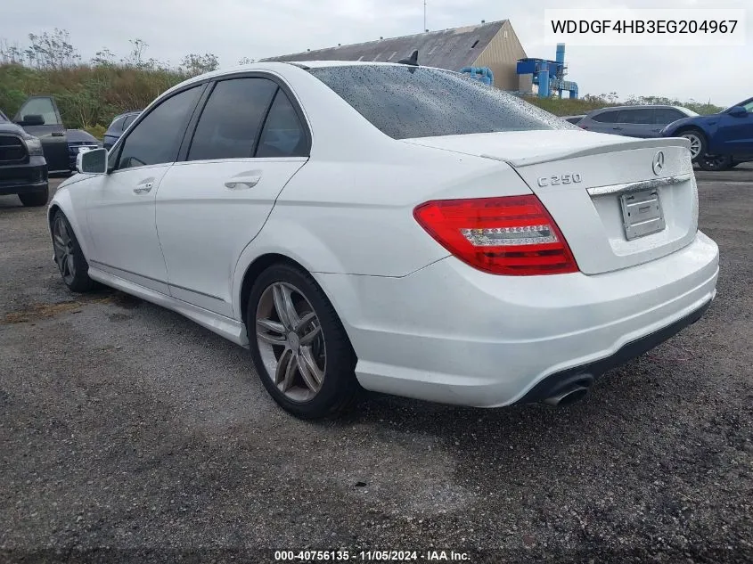 2014 Mercedes-Benz C-Class C 250 Sport/Luxury VIN: WDDGF4HB3EG204967 Lot: 40756135